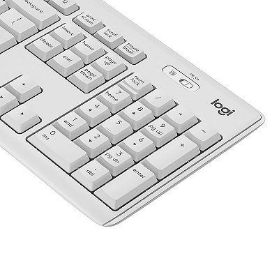 Logitech MK295 Silent Wireless Keyboard and Mouse - White