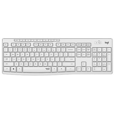 Logitech MK295 Silent Wireless Keyboard and Mouse - White