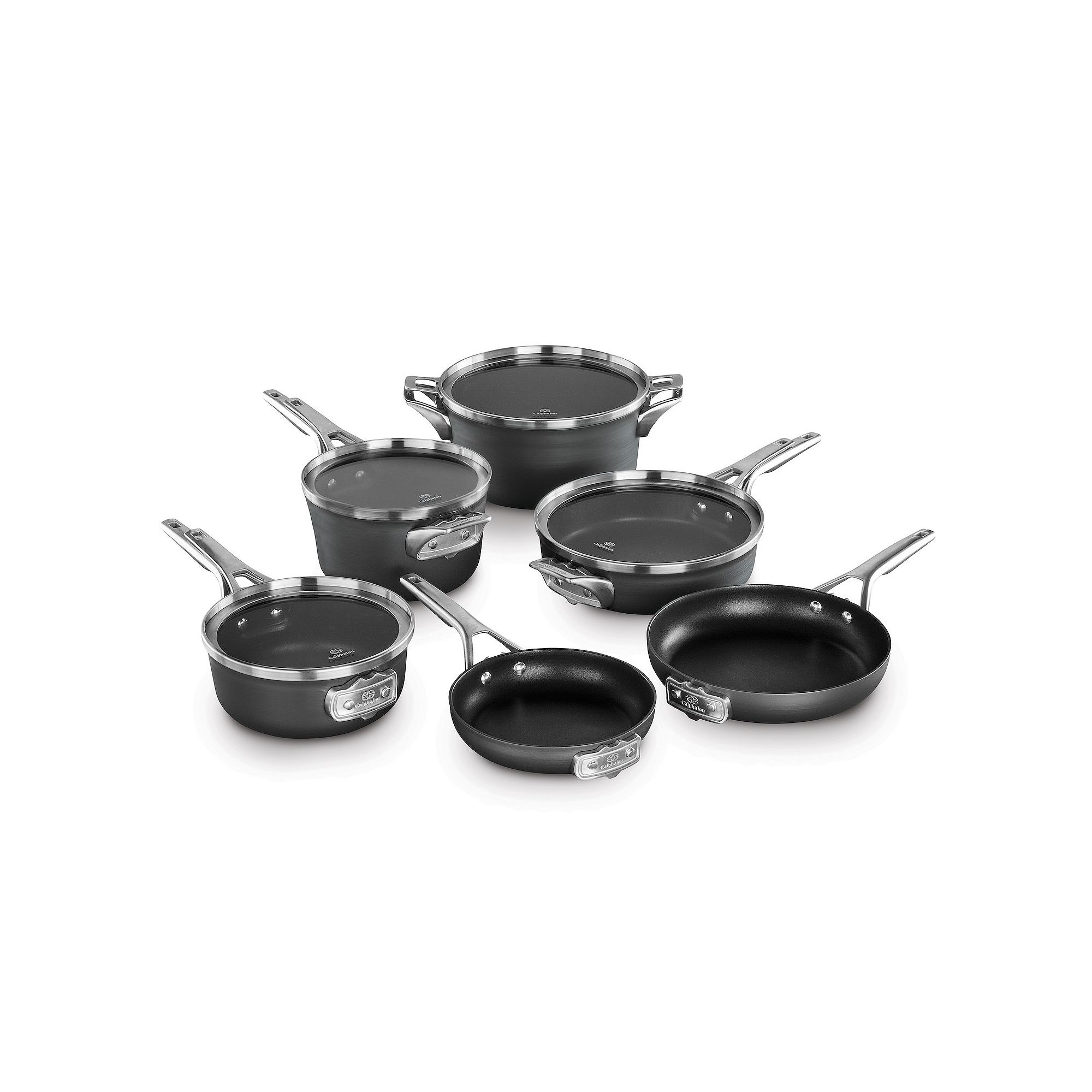 Calphalon Premier 10-pc. Space-Saving Hard-Anodized Nonstick Cookware Set, 