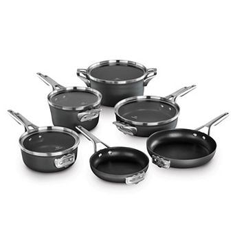 Calphalon Premier 10 pc Space-Saving Hard-Anodized Nonstick Cookware Set