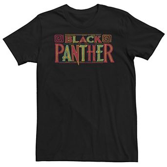 Big & Tall Marvel Black Panther Movie Patterned Logo Tee