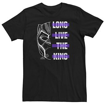 Big & Tall Marvel Black Panther Lives Long Half & Half Tee