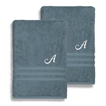 Linum Home Textiles Turkish Cotton Denzi 2 pc Personalized Bath Towel Set