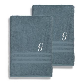 Linum Home Textiles Turkish Cotton Denzi 2 pc Personalized Bath Towel Set