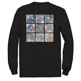 Big & Tall Marvel Pastel Heroes Group Grid Tee