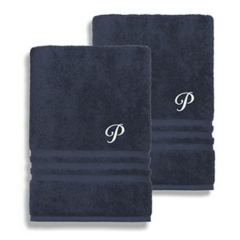 Linum Home Textiles Turkish Cotton Denzi 2 pc Personalized Bath Towel Set
