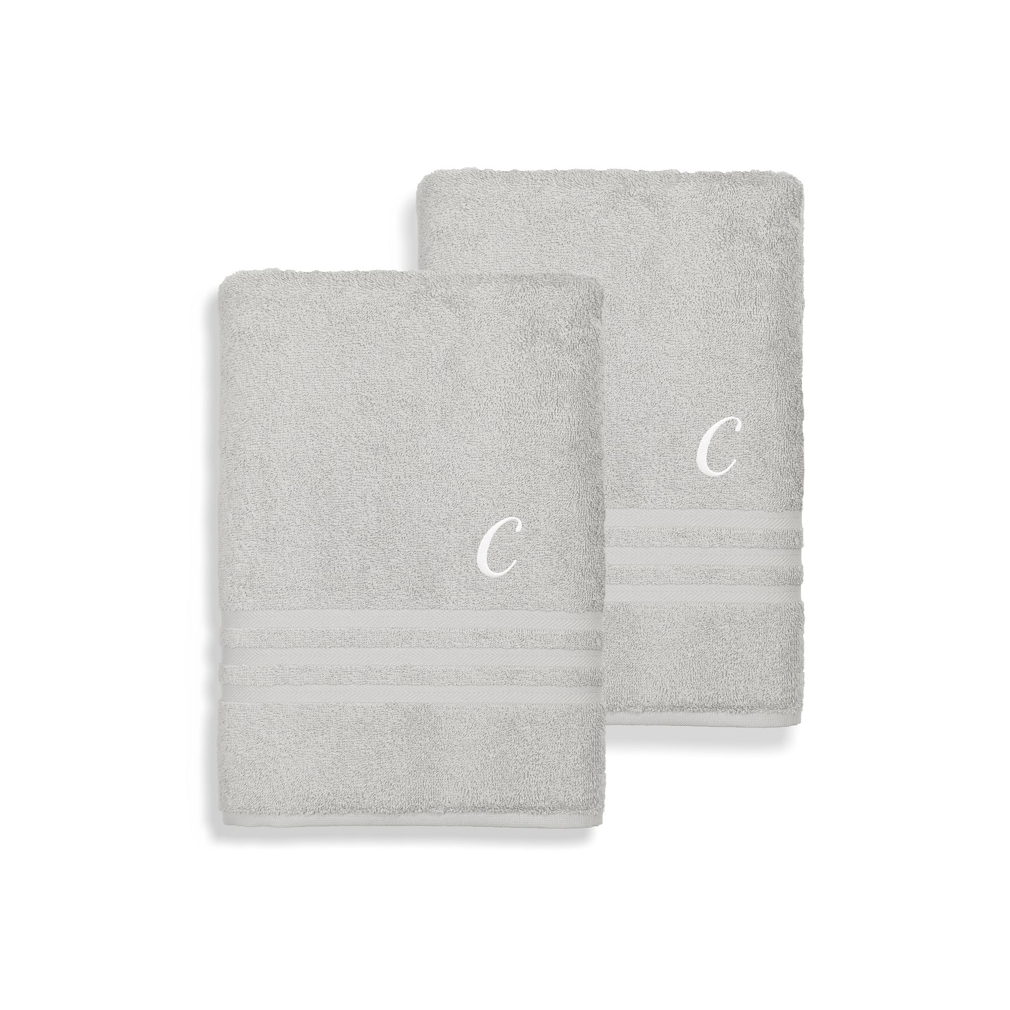 Linum Home Textiles Turkish Cotton Denzi 2-piece Personalized Bath Towel Se