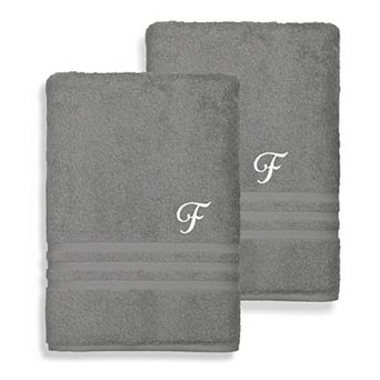 Linum Home Textiles Turkish Cotton Denzi 2 pc Personalized Bath Towel Set