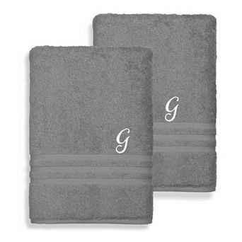 Linum Home Textiles Turkish Cotton Denzi 2 pc Personalized Bath Towel Set