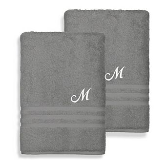 Linum Home Textiles Turkish Cotton Denzi 2 pc Personalized Bath Towel Set