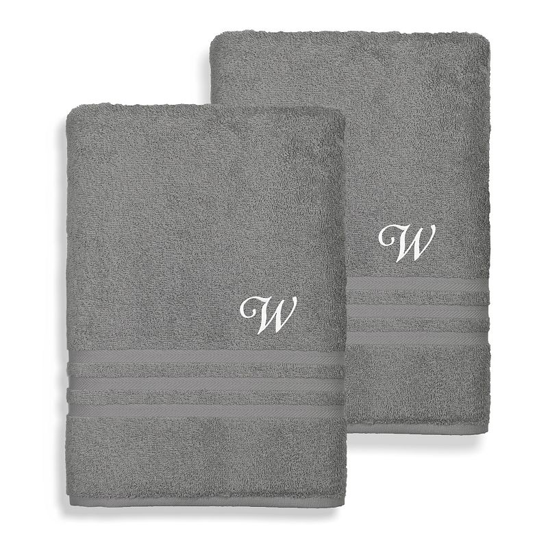 Linum Home Textiles Turkish Cotton Denzi 2-piece Personalized Bath Towel Set