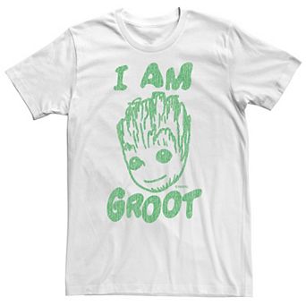 Big & Tall Marvel Guardians of the Galaxy Classic I Am Groot Rough Logo Tee