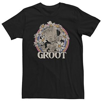 Big & Tall Marvel Guardians of the Galaxy Classic Daisy Groot Marguerite Logo Tee