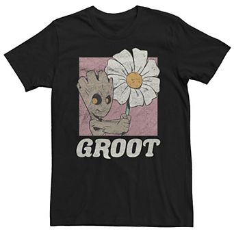 Big & Tall Marvel Guardians of the Galaxy Classic Groot Box Marguerite Paint Tee