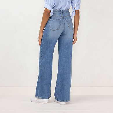 Conrad High Rise Wide Leg Jeans raw cut