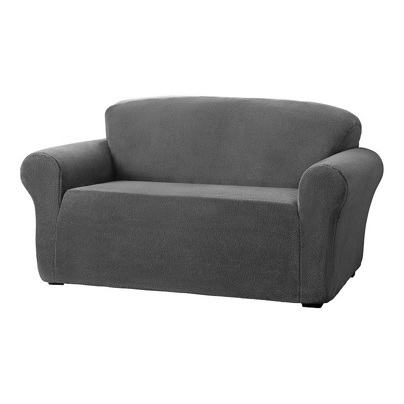 Stretch Sensations Stretch Sherpa Sofa Furniture Slipcover, Grey