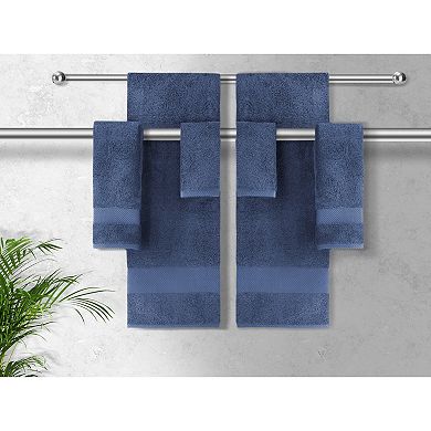 Classic Turkish Towels Genuine Cotton Soft Absorbent Luxury Madison 8 Piece Set With 2 Bath Towels, 2 Hand Towels, 2 Washcloths, and 2 Bath Mats
