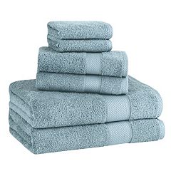 8pc Cotton Bath Towel Set Light Blue