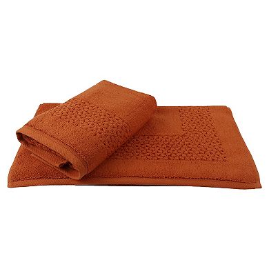 Classic Turkish Towels Genuine Cotton Soft Absorbent Hardwick Jacquard Bath Mat 2 Piece Set