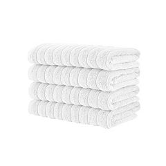 Classic Turkish Towels Genuine Cotton Soft Absorbent Amadeus Bath Towels 30x54 4 Piece Set, Brown