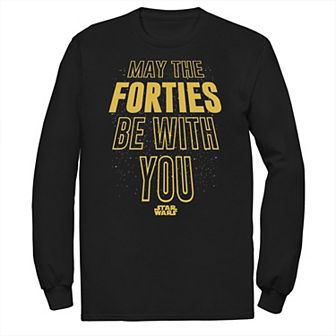 Big & Tall Star Wars May The Forties Be With You Text Scroll Tee
