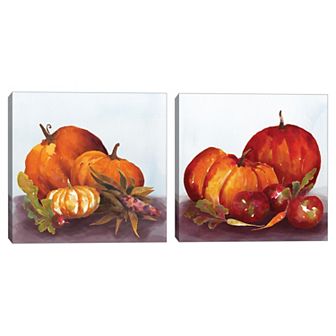 Masterpiece Watercolor Harvest II Crop REV & Watercolor Harvest II Crop REV Canvas Wall Art 2 pc Set