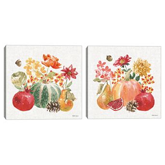 Masterpiece Harvest Bouquet V & Harvest Bouquet VI Canvas Wall Art 2 pc Set