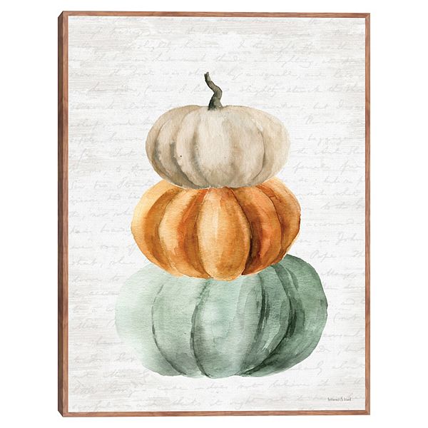 Masterpiece Pumpkin Stack Framed Canvas Wall Art