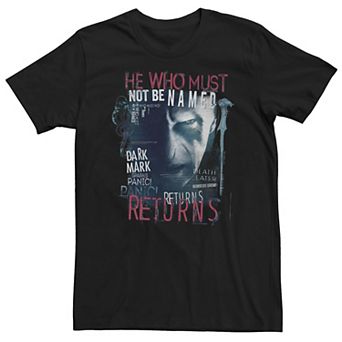 Big & Tall Harry Potter Deathly Hallows 2 Voldemort Returns He Who Must Not be Named Returns Tee