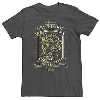 Big & Tall Harry Potter Deathly Hallows 2 Gryffindor Stamp Bravery Courage Determination Tee