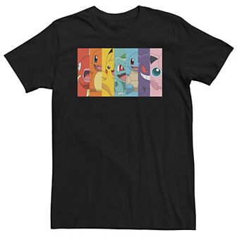 Big & Tall Pokemon Poke Rainbow Charmander Mayikarp Pikachu Bulbasaur Squirtle Gengar Jigglypuff Tee