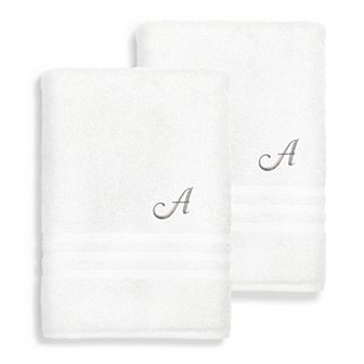Linum Home Textiles Turkish Cotton Denzi 2 pc Personalized Bath Sheet Set