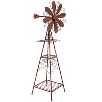 Sunnydaze Rustic Windmill Indoor/Outdoor Metal Garden Statue - 51 in