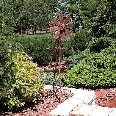 Sunnydaze Rustic Windmill Indoor/Outdoor Metal Garden Statue - 51 in