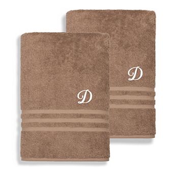 Linum Home Textiles Turkish Cotton Denzi 2 pc Personalized Bath Sheet Set