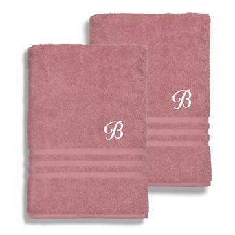 Linum Home Textiles Turkish Cotton Denzi 2 pc Personalized Bath Sheet Set