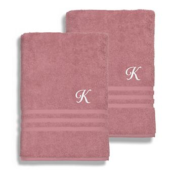Linum Home Textiles Turkish Cotton Denzi 2 pc Personalized Bath Sheet Set