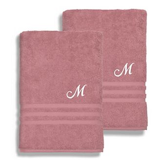 Linum Home Textiles Turkish Cotton Denzi 2 pc Personalized Bath Sheet Set
