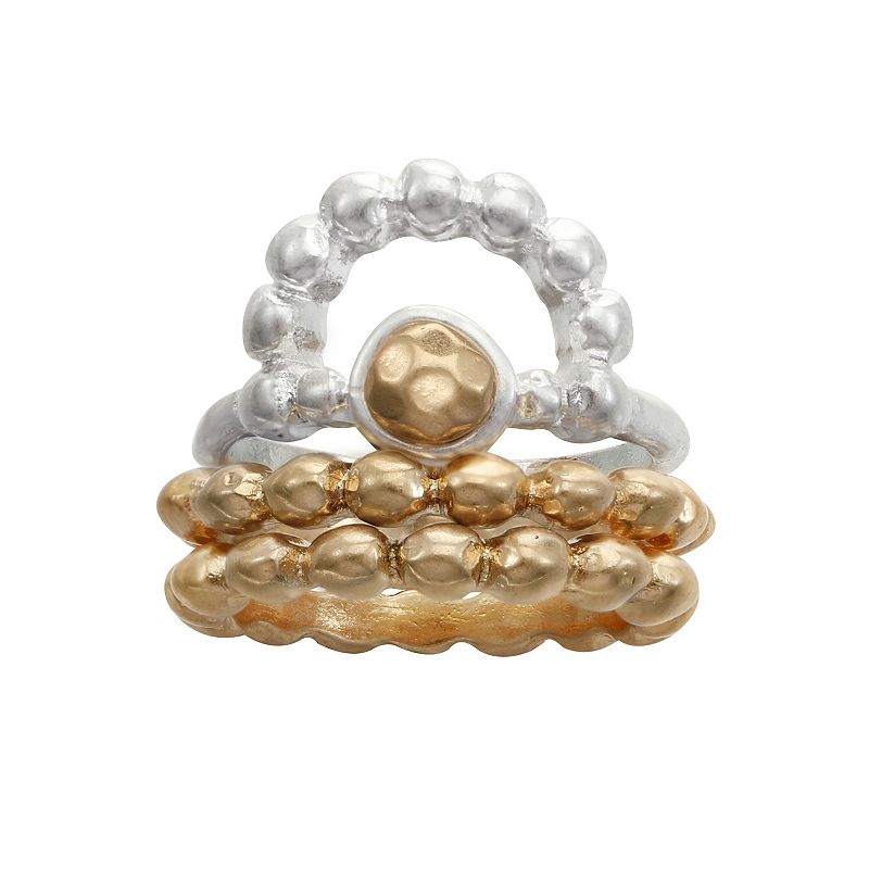 Bella Uno Zinc Stackable Bead Rings, Womens, Size: 8, Multicolor