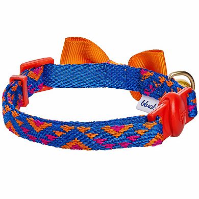 Blueberry Pet Southwestern Tribal Triangles, Bow Tie & Jingle Bell Cat Collar