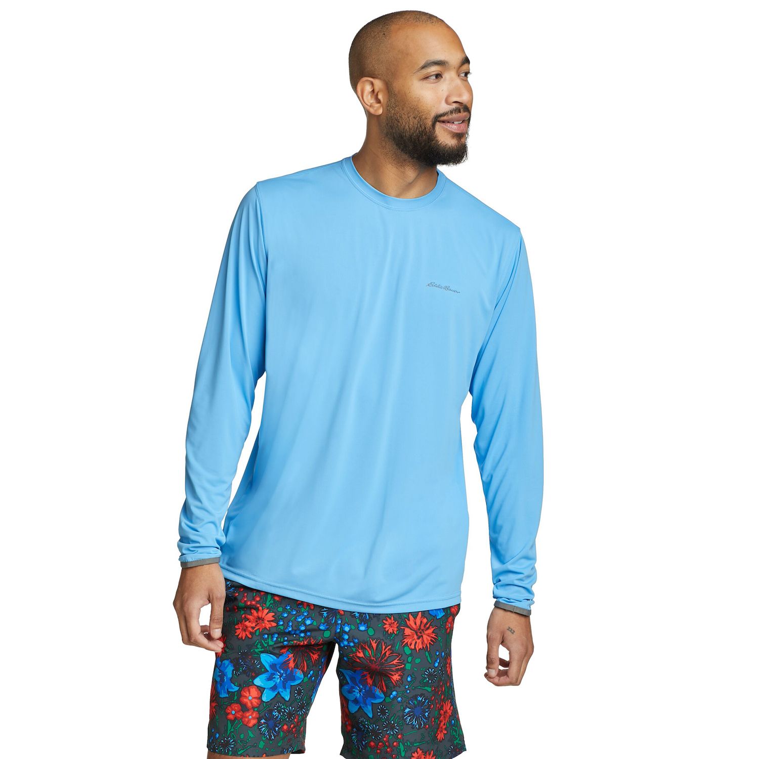 Eddie Bauer Men's Marine Air UPF 50+ Long-Sleeve Crew Shirt - Sun Protection & Moisture Wicking