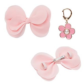 Blueberry Pet Bow & Sunflower Charm Dog Collar Accessory Set