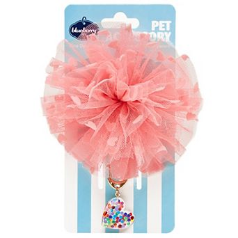 Blueberry Pet Flower & Heart Charm Dog Collar Accessory Set