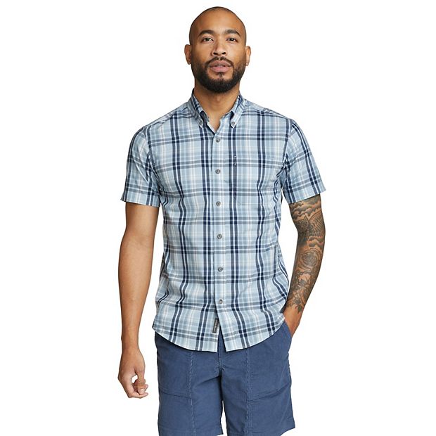 Everyday Built-In Flex Gingham Short-Sleeve Shirt for Men