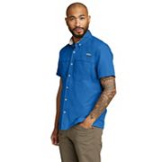 Eddie Bauer Men's Moisture Wicking Woven Tech Short Sleeve Shirt (Blue  Tint, XXL) 