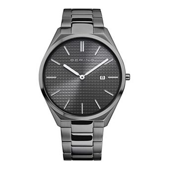 BERING Men's Ultra Slim Brushed Stainless Steel Bracelet Watch