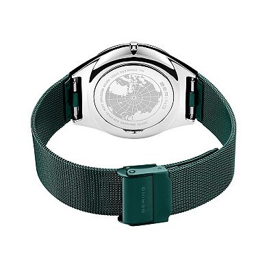 BERING Men's Ultra Slim Dark Green Milanese Bracelet Watch