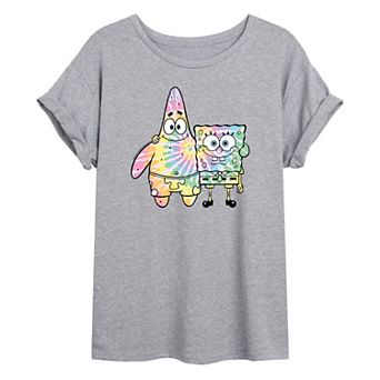 Junior's SpongeBob SquarePants Patrick Tie-Dye Oversize Tee