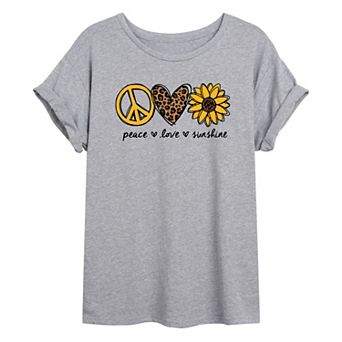 Junior's Peace Love Sunshine Oversize Tee