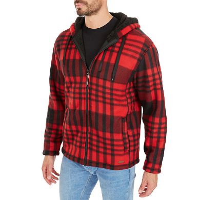 Men's Smith's Workwear Butter-Sherpa Lined Plaid Hooded Jacket